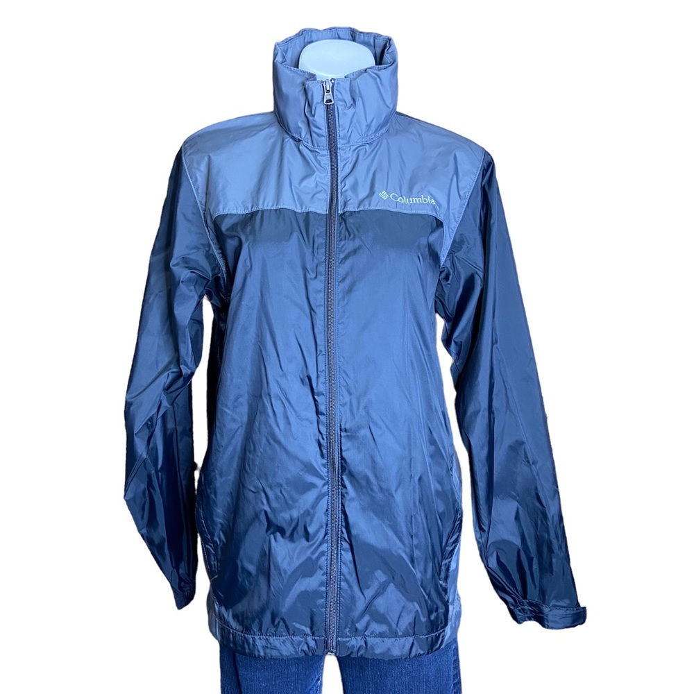 COLUMBIA Lightweight Jacket Packable Nylon Windbreaker Black Size Small